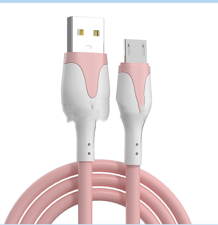 Liquid Silicone USB Cable Micro USB Type C Charger Wire 3A Fast Charging Data Cord Mobile Phone Charge Line