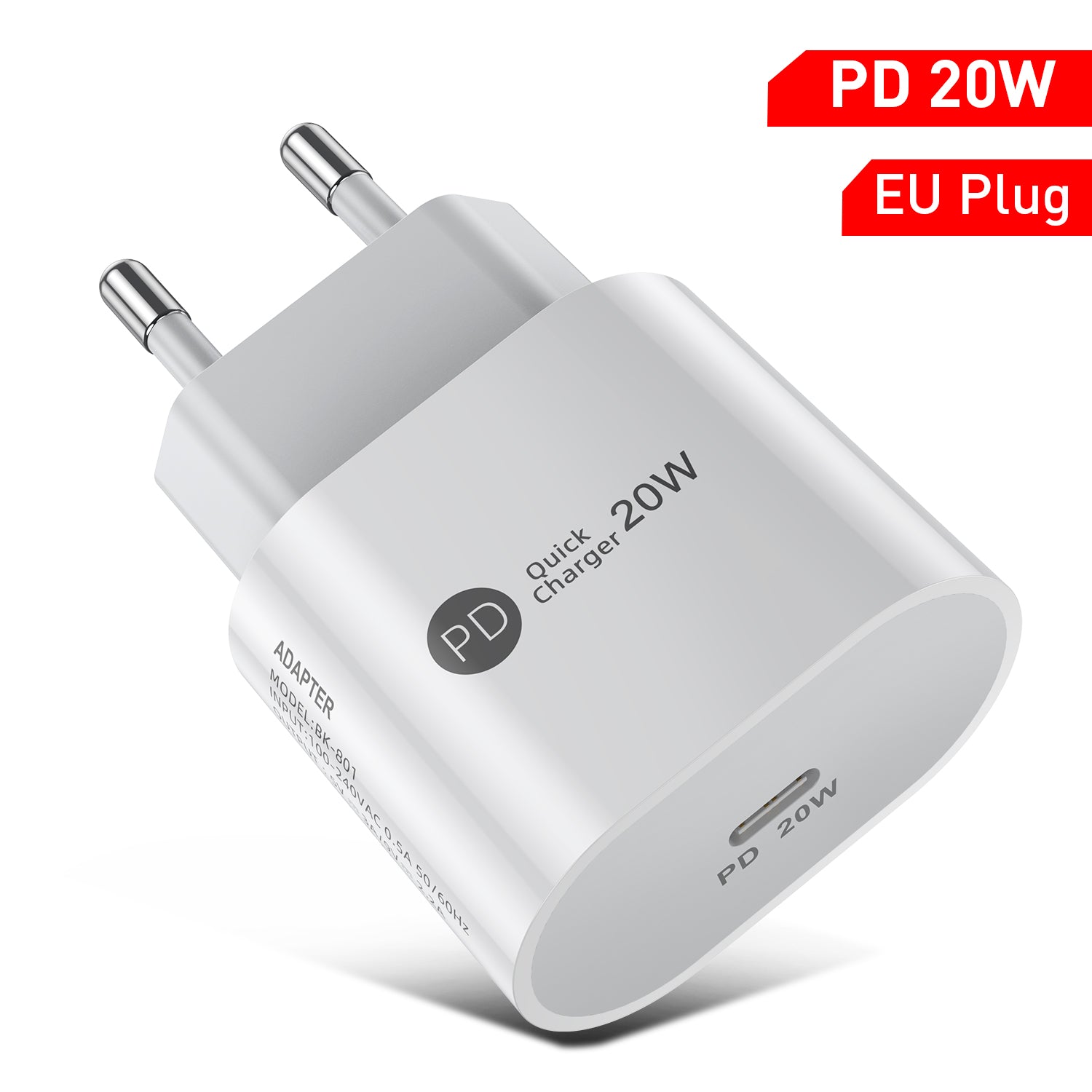 PD20W Mobile Phone Charger 9V-2.2A Type-c Interface 20W Fast Charge Charging Head