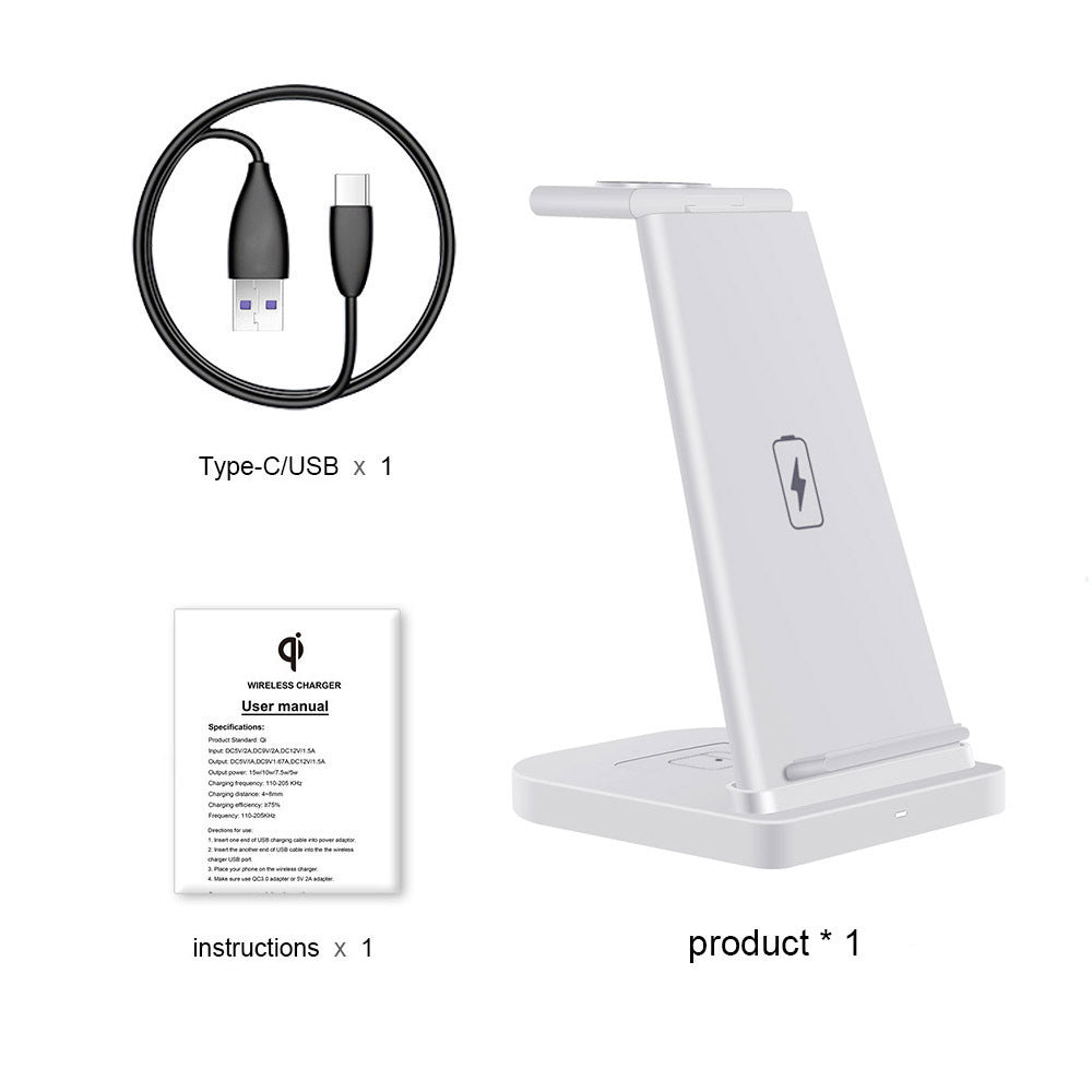 Compatible with Apple , 3-in-1 splicing wireless charger supports QI charging